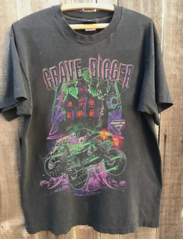 Vintage 1988 Grave Digger Race Team Monster Truck Tee T Shirt Hoodie, Sweatshirt | HypeCrazeTee.com