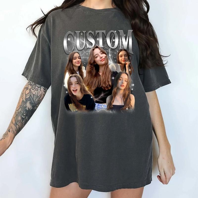 Vintage 90s Custom Photo Comfort Colors Shirt, Custom Rap Tee Graphic Tee, Personalized Couple Unhinged Tees, Funny Gifts...