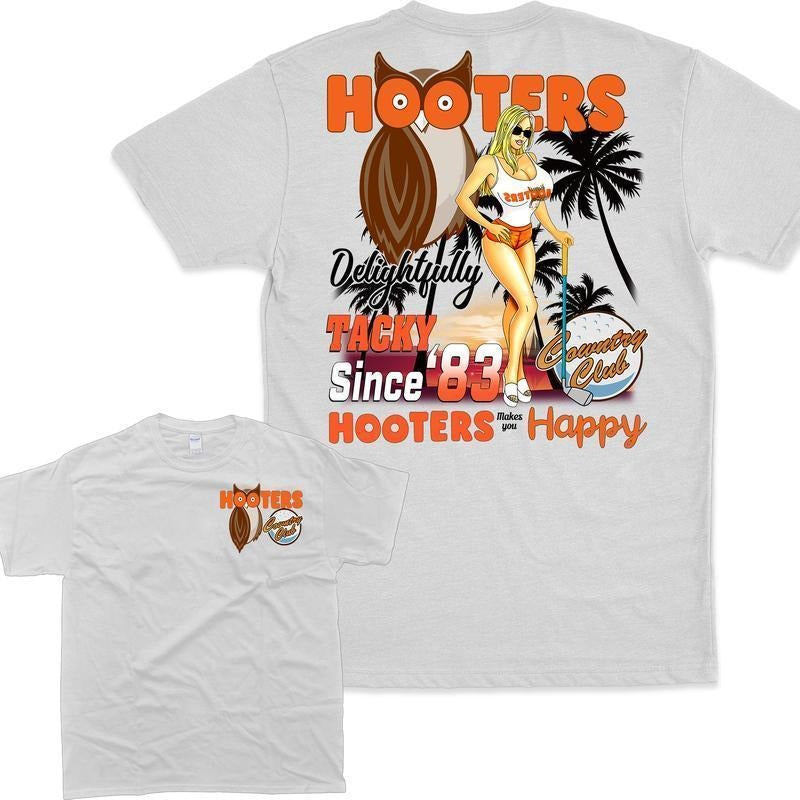 Vintage 90s Hooters Country Club Graphic Unisex T-Shirt, 2 Siders Cotton T-Shirt Hoodie, Sweatshirt | HypeCrazeTee.com