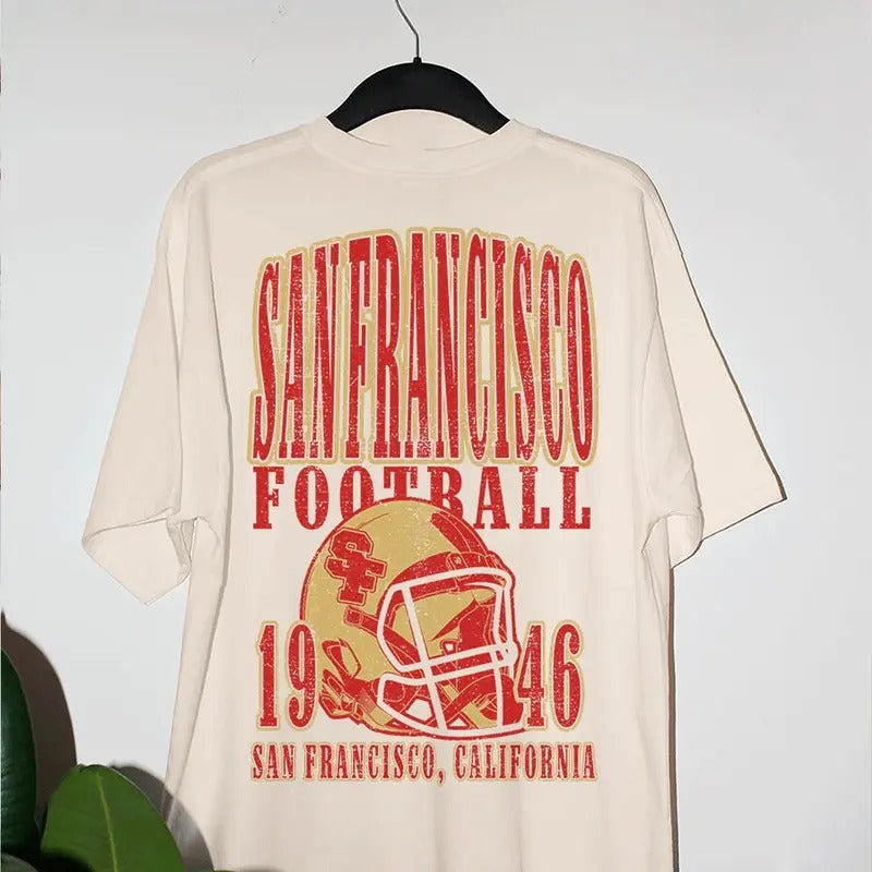 Vintage 90s SF Football Tshirt, Game Day Apparel, Retro Football Tee, Favorite Team Shirt, Sunday Game Day Clothes,...