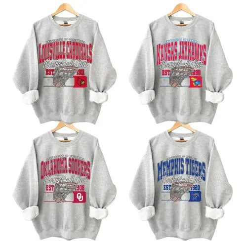 Vintage All Basketball Sweatshirt, Basketball NCAA Sweatshirt, College Basketball NCAA Sweatshirt, Shirt for Fan Sport,...