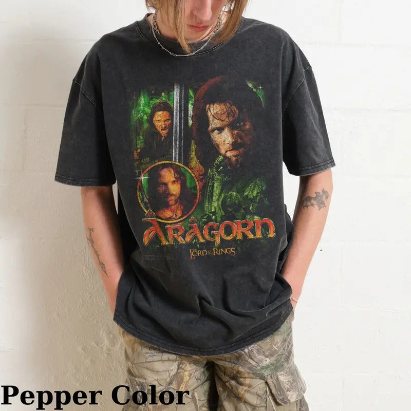 Vintage Aragorn Graphic Tee - The Lord of The Rings Movie Shirt - Middle Earth - J.R.R. Tolkien - Ranger of the North