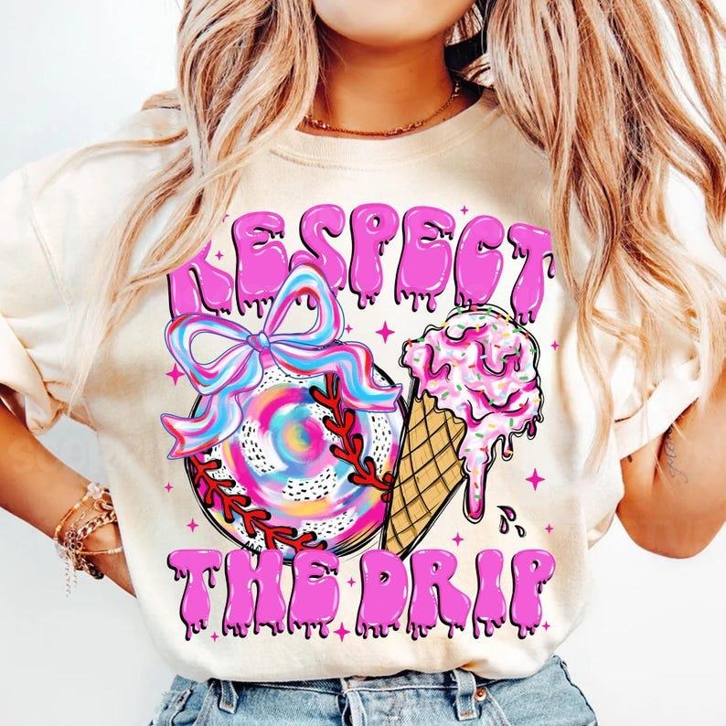 Vintage Baseball Mama Tee, Ice Cream Cone Drip Shirt, Game Ready Fashion Hoodie, Sweatshirt | HypeCrazeTee.com