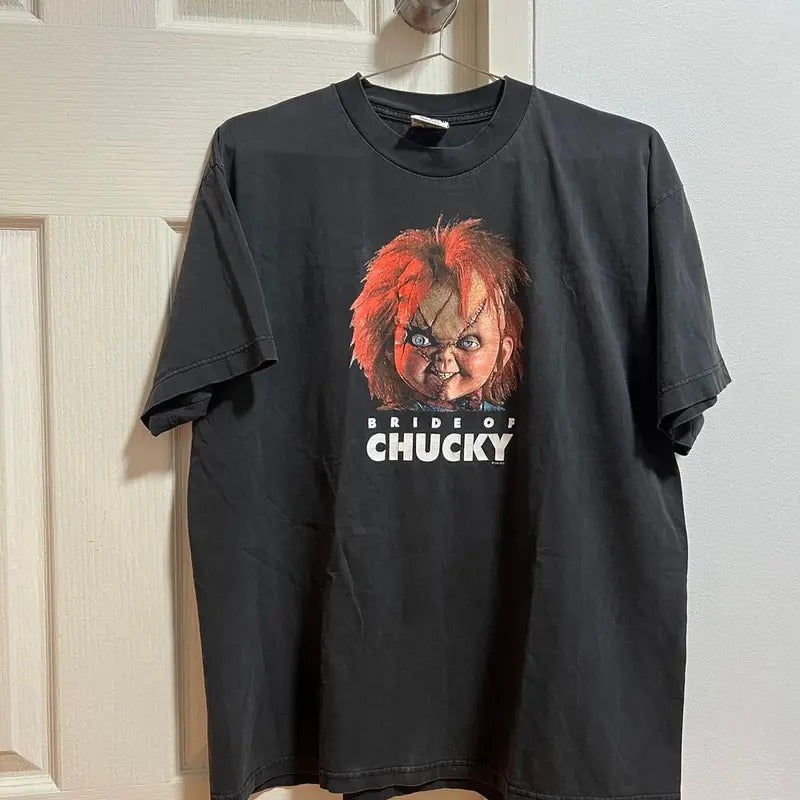 Vintage Bride of chucky 1998 Movietee T-Shirt Size Up for Oversized Hoodie, Sweatshirt | HypeCrazeTee.com