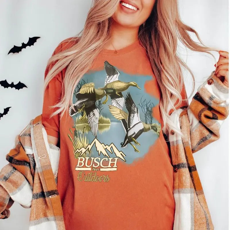 Vintage Busch Beer Outdoors Duck Sweatshirt, Remington Duck Sweatshirt, Unisex Sweatshirt Classic Cotton, Graphic Tees...