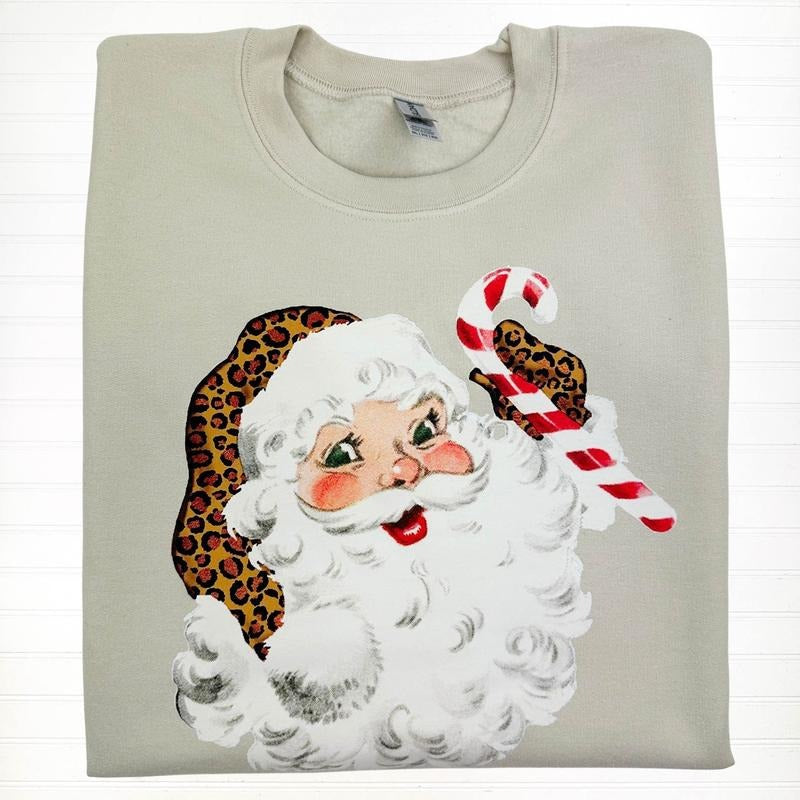 Vintage Cheetah Santa Sweatshirt T-Shirts, Hoodie | HypeCrazeTee.com