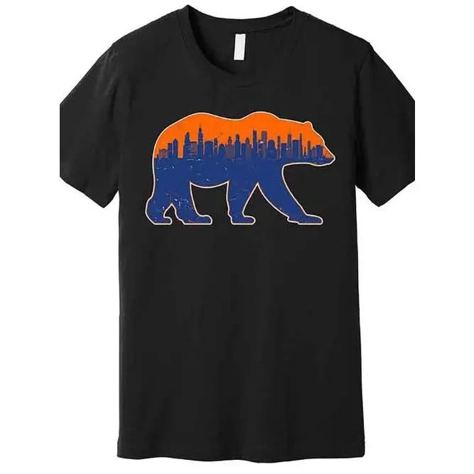 Vintage Chicago Illinois Skyline Graphic T-Shirt - Men's Short Sleeve Funny Pattern Collection