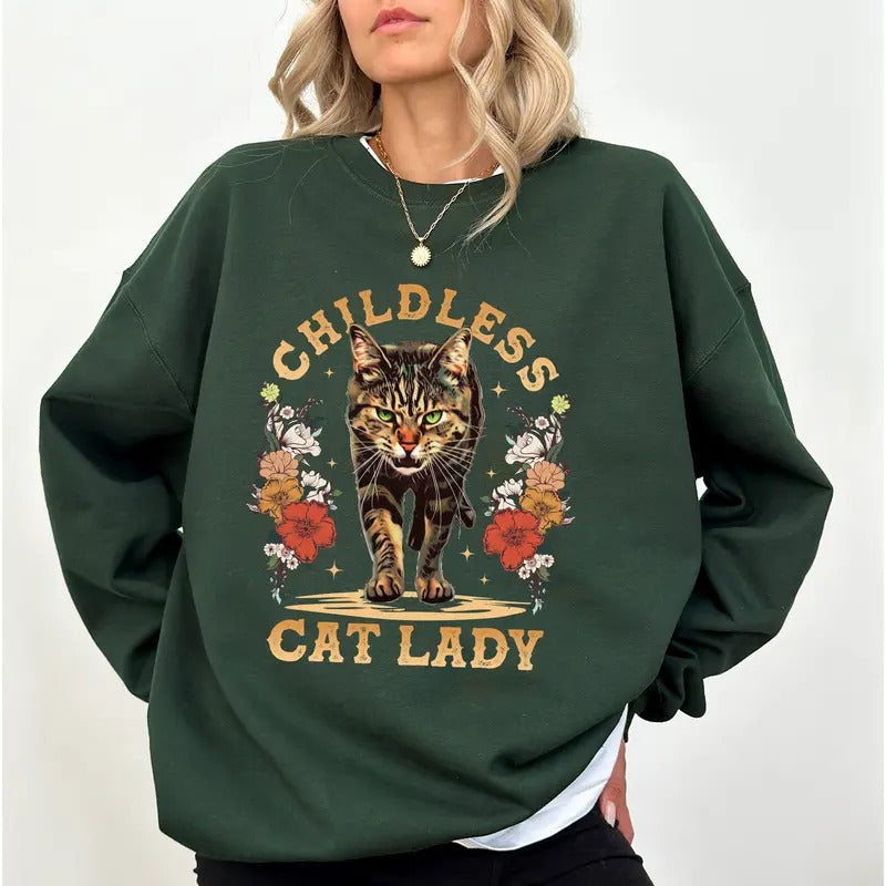 Vintage Childless Cat Feminist Cat Mom Feminism Gothic Cat Mama Power Shirt Reproductive Rights Comfy Long Sleeve Tops Casual Womenswear Comfort Cotton Fabric T-Shirts, Hoodie, Sweatshirt