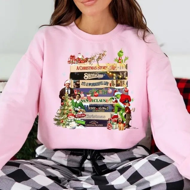 Vintage Christmas VHS Sweatshirt, Retro Funny Shirt, Christmas 90s Movies Sweater,  Comfort Cotton Comfort Cotton Hoodie