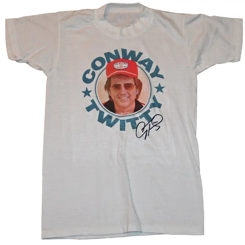 Vintage Concert 1970s Conway Twitty Shirt Short Sleeve White S-3XL Hoodie, Sweatshirt | HypeCrazeTee.com