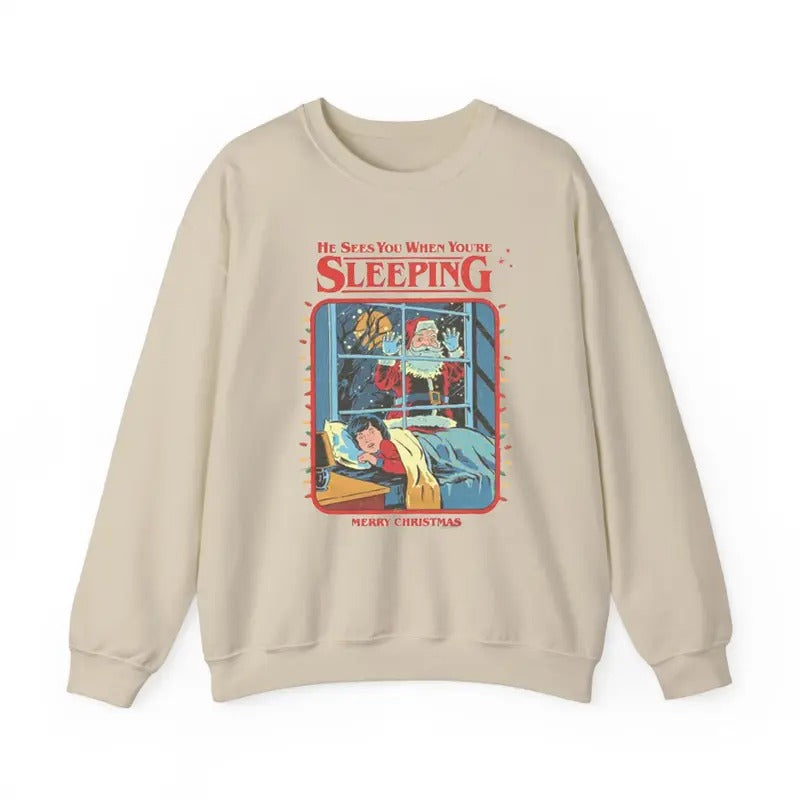 Vintage Creepy Santa Sweatshirt Christmas Party Funny Retro Graphic Sweatshirt T-Shirts, Hoodie | HypeCrazeTee.com