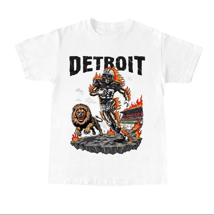 Vintage Detroit Football Cotton Skeleton T-Shirt Unisex Design Hoodie, Sweatshirt | HypeCrazeTee.com