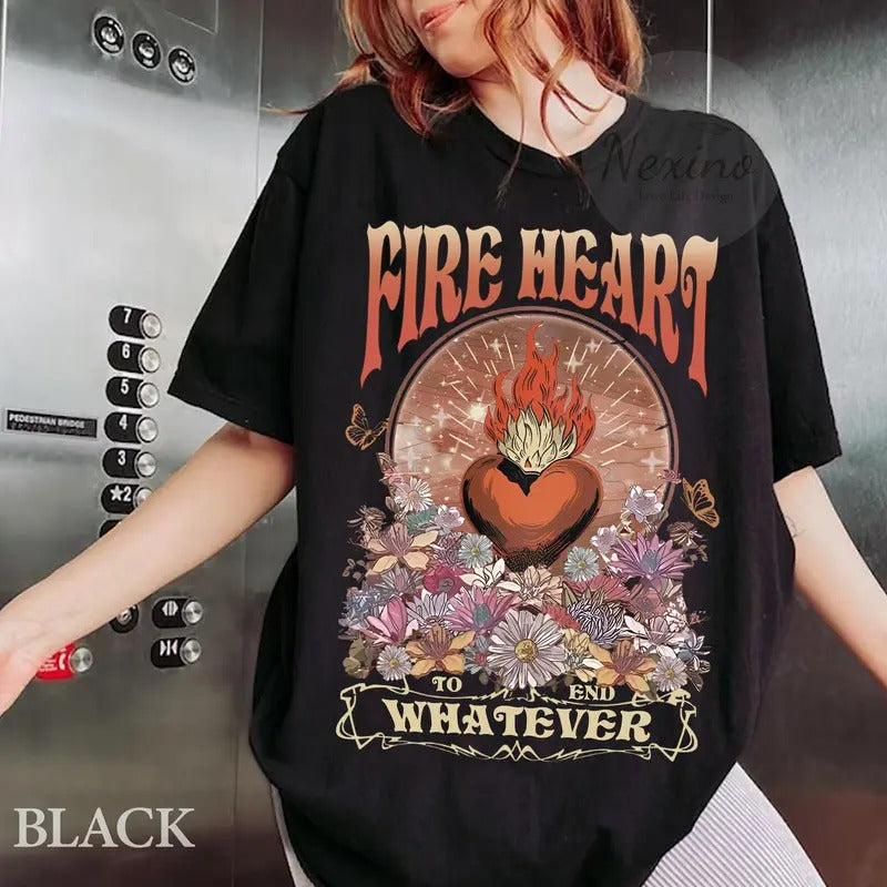 Vintage Fire-heart Shirt, To Whatever End t-shirt, SJM quotes, Throne of Glass t-shirt, Comfort Colors , SJM tee, You do...