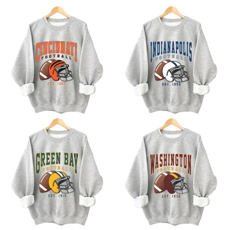 Vintage Football All Team Sweatshirt Collection - Classic Unisex T-Shirts, Hoodie | HypeCrazeTee.com