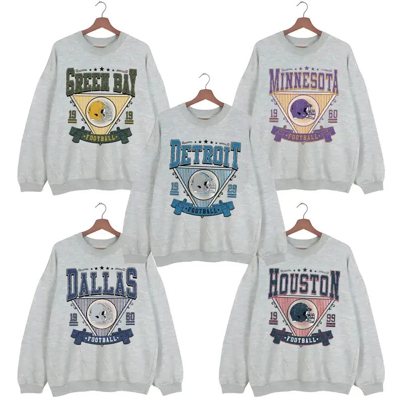Vintage Football Sweatshirts - All Team Collection in Sport Grey for Every Fan T-Shirts, Hoodie | HypeCrazeTee.com