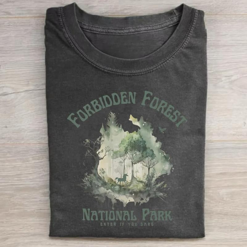 Vintage Forbidden Forest National Park Graphic Tee - The Lord of The Rings Movie Shirt - LOTR - The Hobbits - Middle...