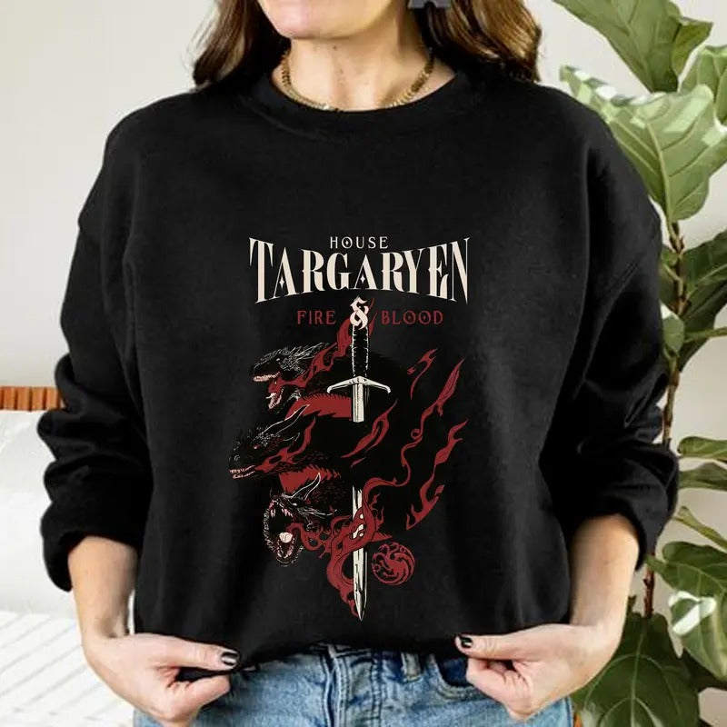 Vintage Game Of Throne Sweatshirt, Targaryen House Tee Shirt, Fantasy Book Shirt, Magic Kingdom Shirt, Gift For Book...