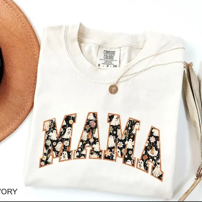Vintage Halloween Mama t-shirt, retro spooky mama T-shirt, Spooky Mom Tee, iprintasty halloween, Spooky Shirt for Mama...