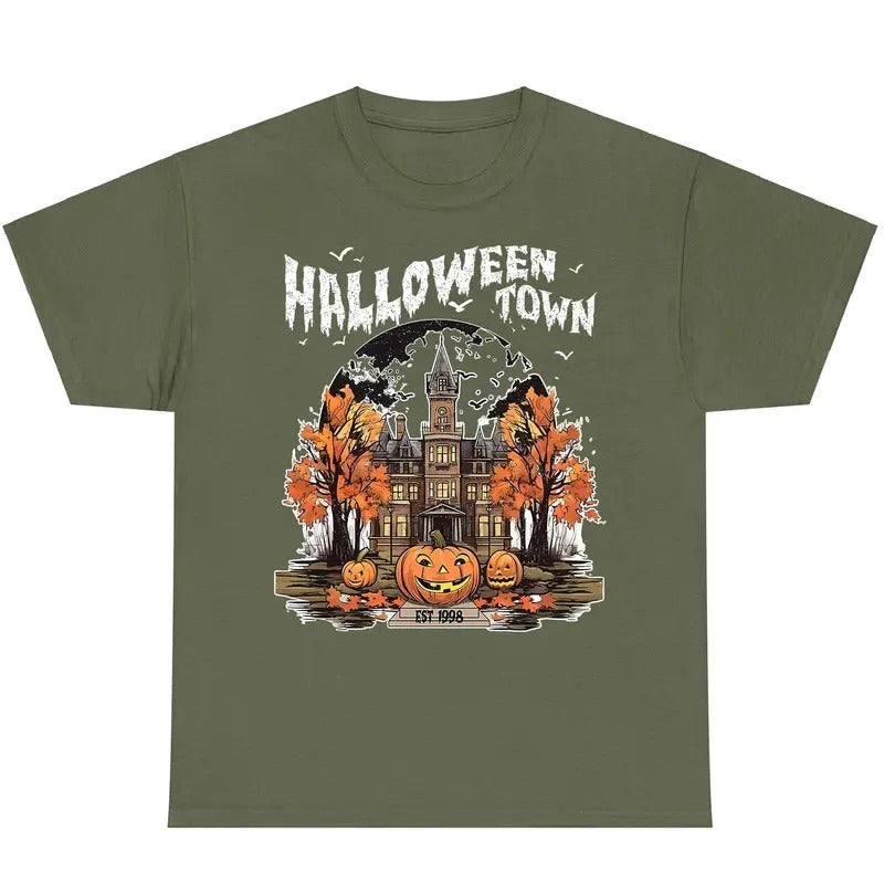 Vintage Halloween Town Unisex T-Shirt, Vintage Halloween Graphic Shirt, Pumpkin Fall Shirt, Spooky Season Gift Hoodie,...