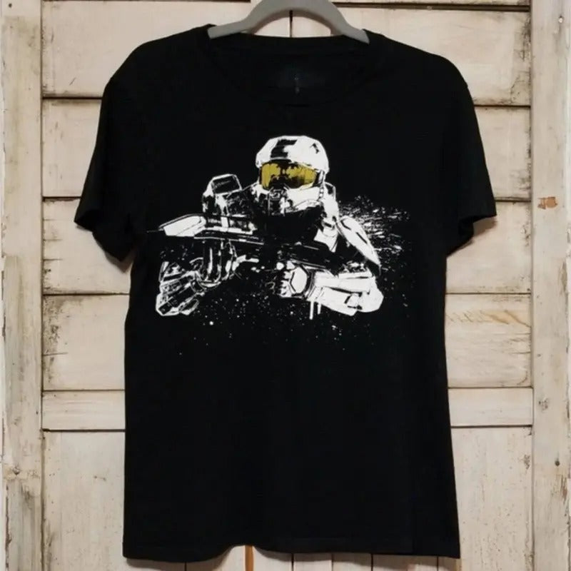 Vintage Halo Black T-Shirt Cotton Menswear Cotton Menswear T-Shirt Top Hoodie, Sweatshirt | HypeCrazeTee.com