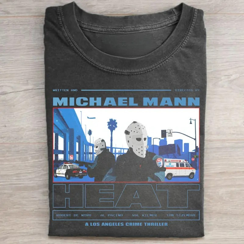 Vintage Heat Movie Graphic Tee - A Los Angeles Crime Thriller Shirt Featuring Al Pacino & Michael Mann
