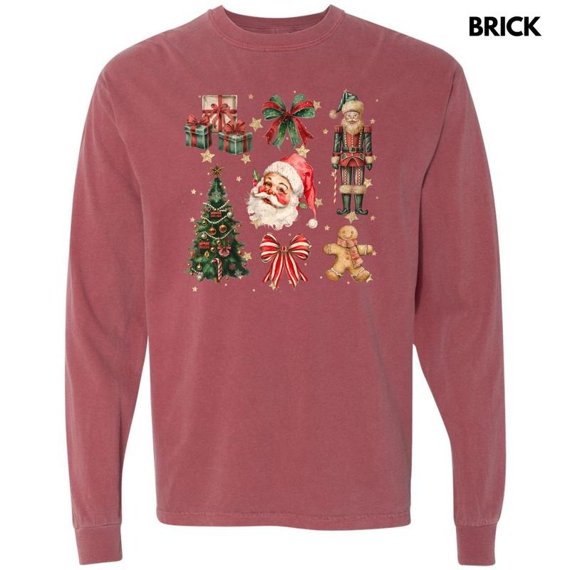 Vintage Holiday Collage Long Sleeve Comfort Colors T-Shirt 'NLB' Hoodie, Sweatshirt | HypeCrazeTee.com