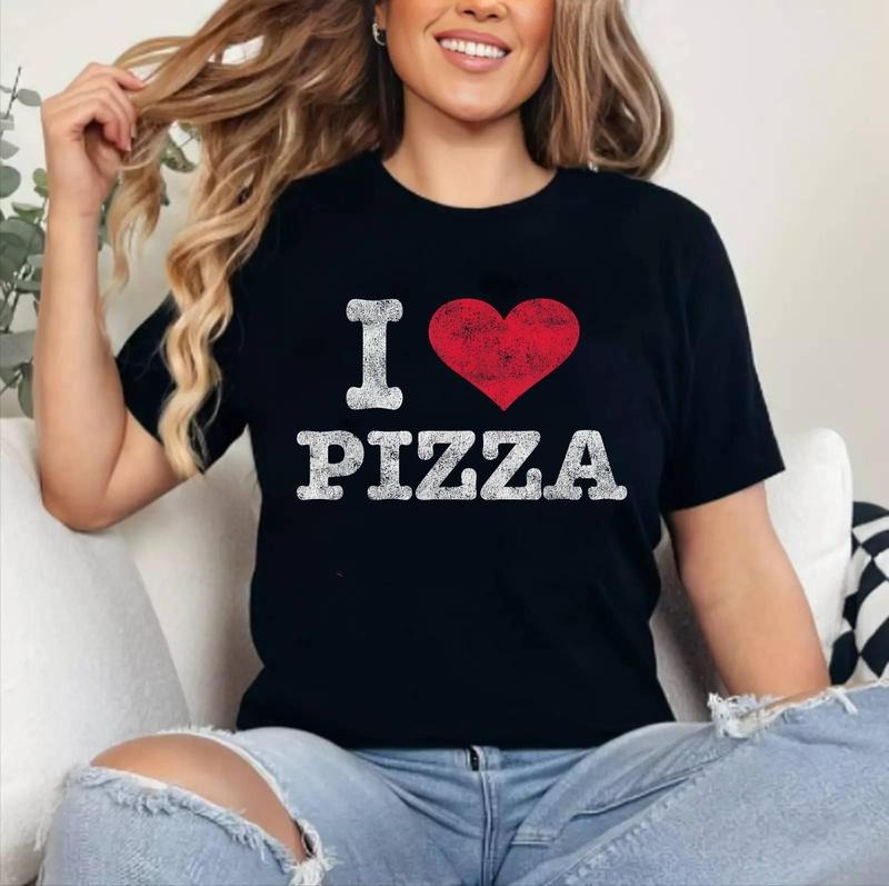 Vintage I Love Pizza T-Shirt Trendy Gift | Cotton 100%, Crewneck, Top Womenswear Hoodie, Sweatshirt | HypeCrazeTee.com