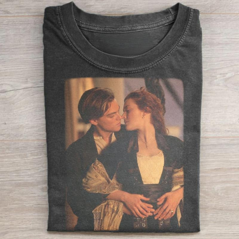 Vintage Jack Dawson and Rose Dewitt Bukater Graphic Tee - Titanic Movie Shirt - Iconic Movie Scene Shirt - Romantic Movie...