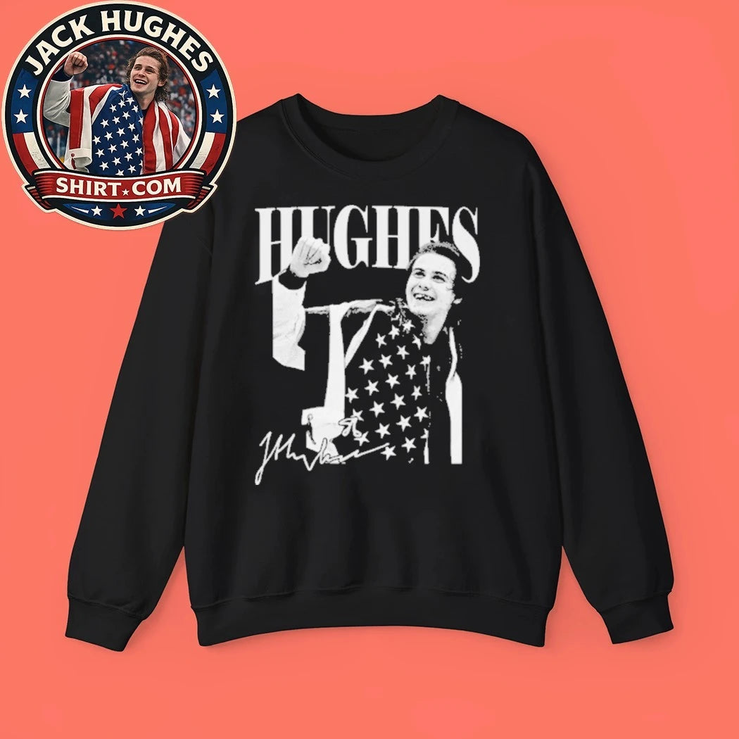 Vintage Jack Hughes Golden Goal – USA Hockey Retro Signature Tee Shirt