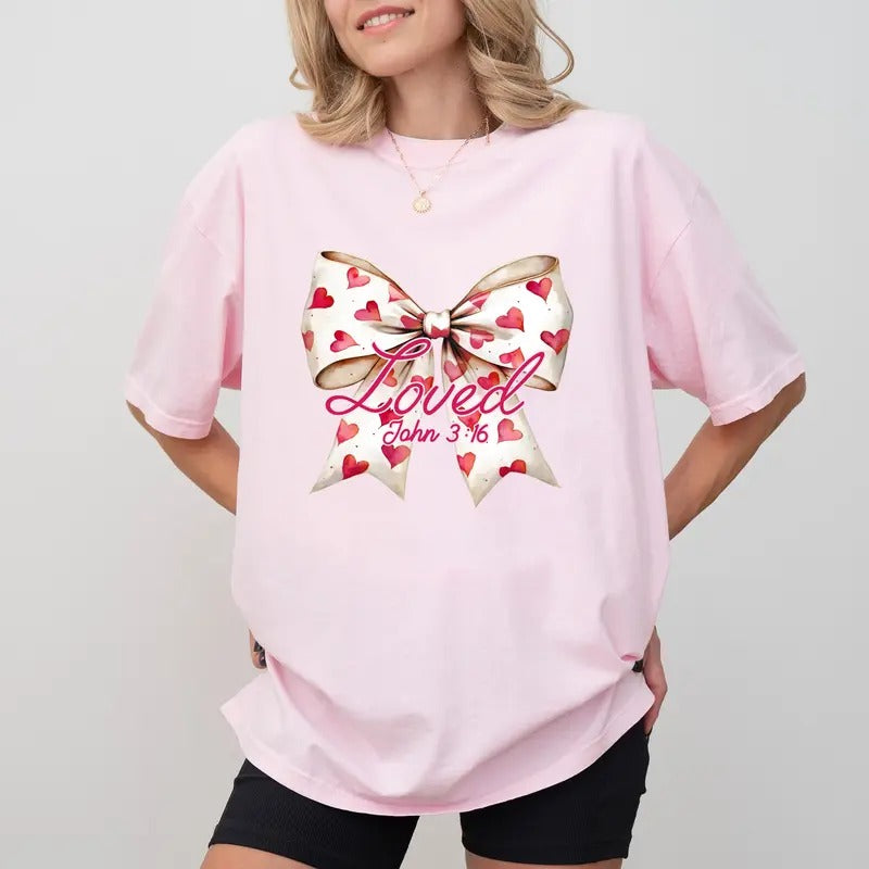 Vintage Loved John 3:16 Comfort Colors Shirt, XOXO Graphic Tee, Valentine's Day T-shirt, Christian Womenswear Hoodie,...