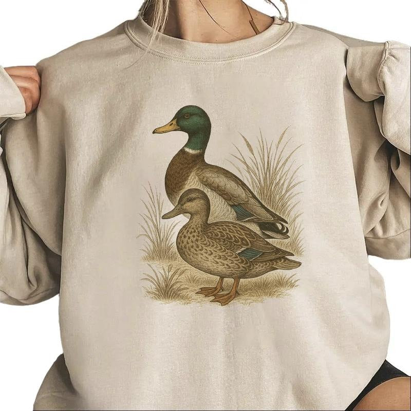 Vintage Mallard Duck Hunting Season Hoodie Unisex Sweatshirt T-shirt Cotton Pullover Womenswear | HypeCrazeTee.com