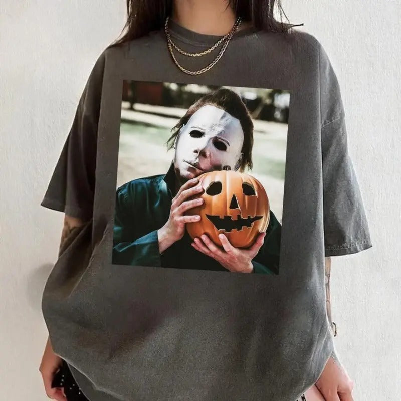 Vintage Michael Myers Halloween Shirt, Horror Movie Shirt, Horror Character Shirt, Pumpkin Halloween Shirt, Retro...