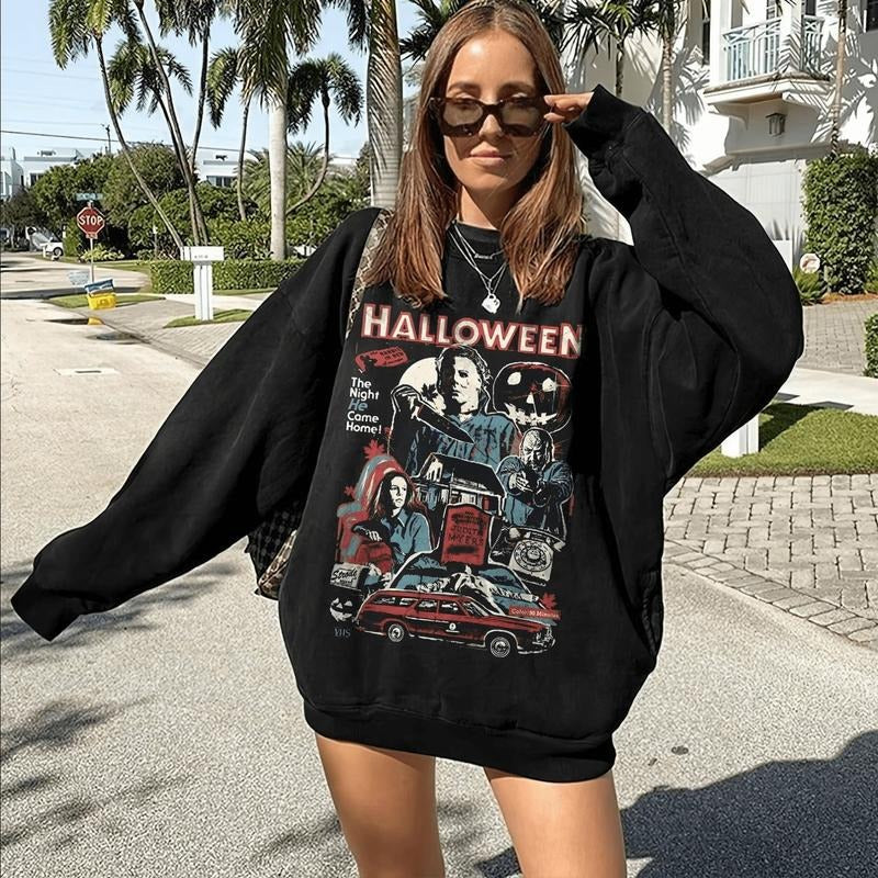 Vintage Michael Myers Halloween Sweatshirt, Michael Myers Halloween The Night He Came Home T-shirt, Horror Movies Shirt,...