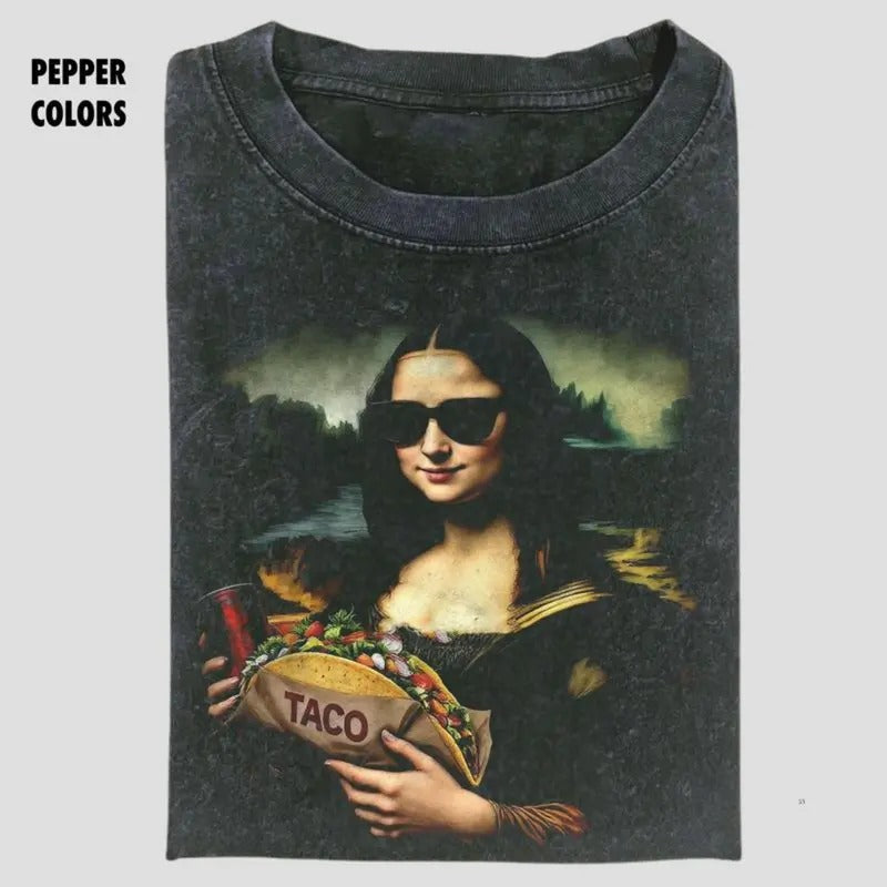 Vintage Mona Lisa Taco Bell Tee, Funny Mona Lisa Shirt, Taco Bell Shirt, Funny Graphic Tee, Unisex T-Shirt, Unisex Movie...