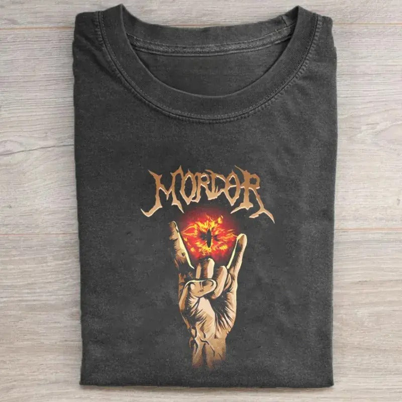 Vintage Mordor Graphic Tee - Sauron Rocks - The Lord of The Rings Shirt - LOTR - Movie Shirt for Men