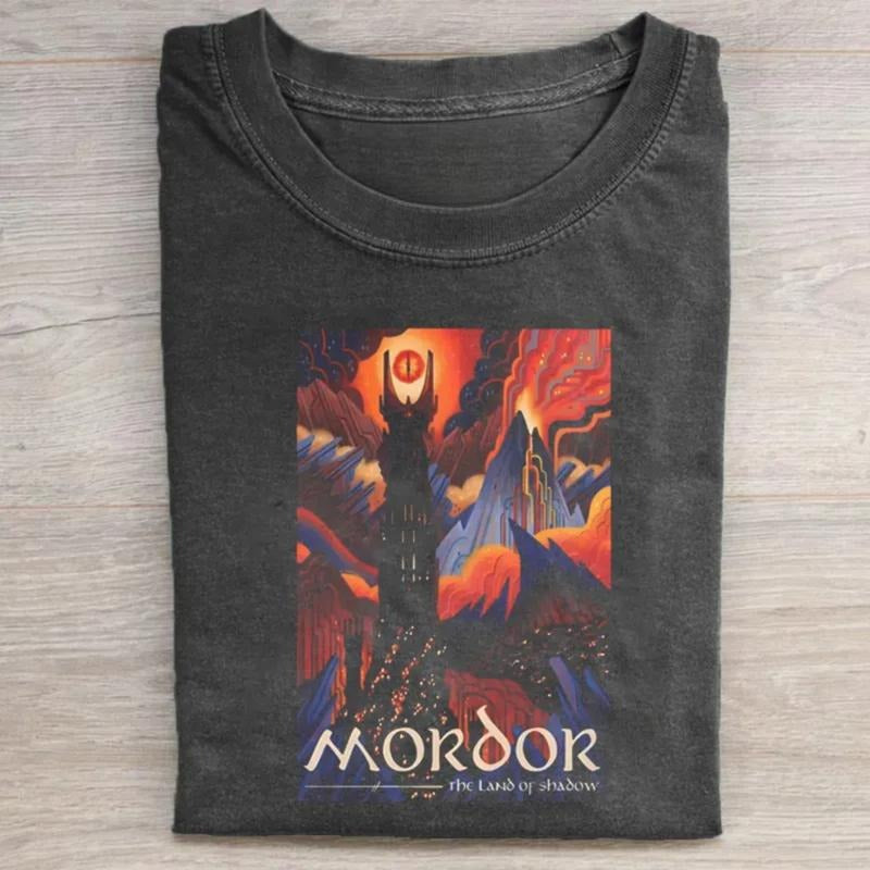 Vintage Mordor The Land of The Shadow Graphic Tee - The Lord of The Rings Movie Shirt - LOTR - The Hobbits - Middle Earth...