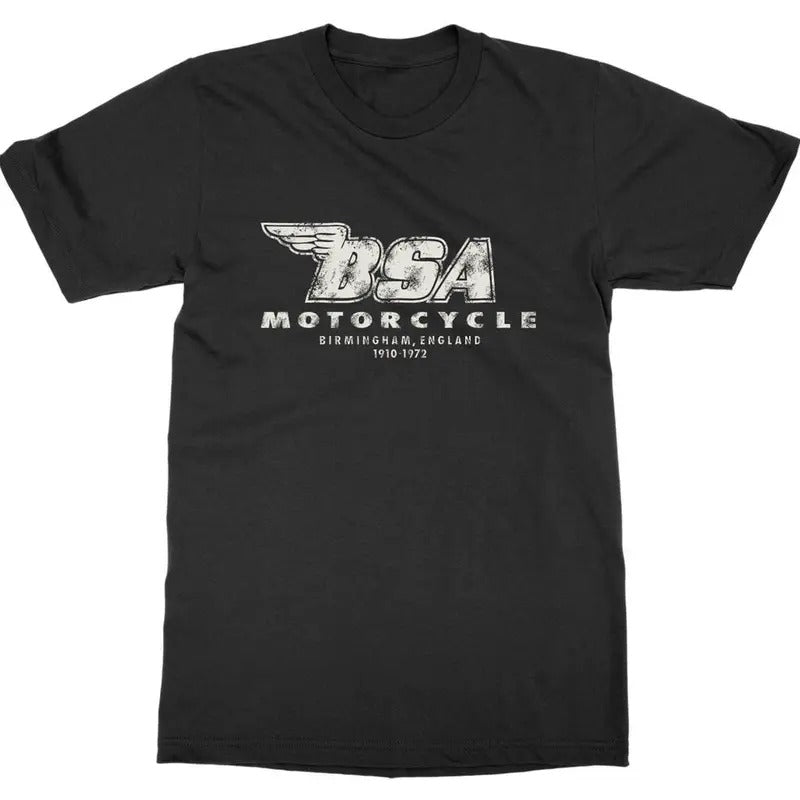 Vintage Motorcycle T-Shirt - BSA Motorcycle - Vintage Motorcycle Artwork - Cafe Racer Motorcycles - T-Shirt for Men and...