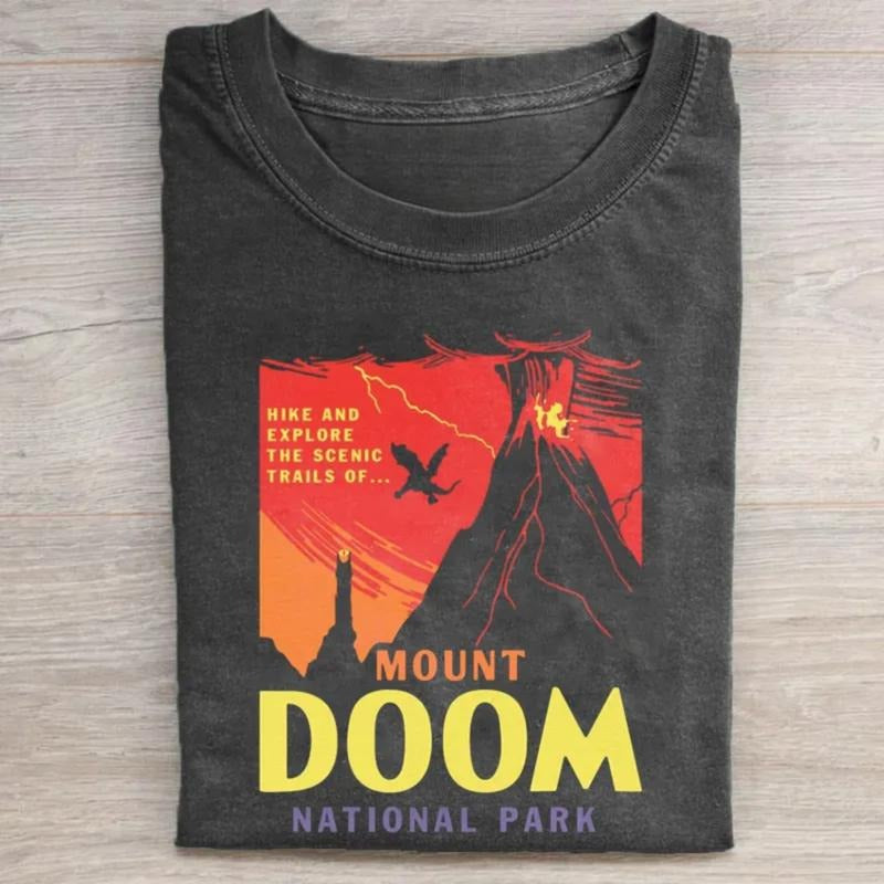 Vintage Mount Doom National Park Graphic Tee - Lord of The Rings Movie Shirt - Middle Earth - JRR Tolkien - Fantasy Ring