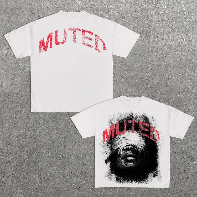 Vintage Muted In Red Graphic Cotton T-Shirt Hoodie, Sweatshirt | HypeCrazeTee.com