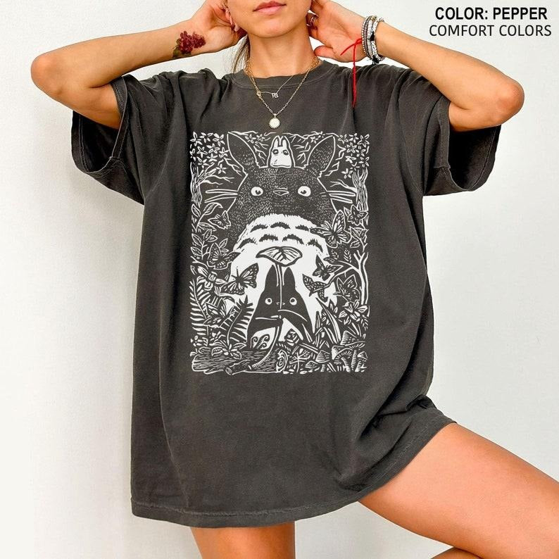 Vintage My Neighbor Totoro Sketch Shirt, Studio Ghibli Shirt, Totoro Sweatshirt, Birthday Gifts for Anime Lovers, Studio...