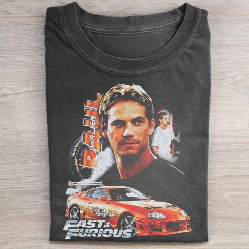 Vintage Paul Walker Graphic Tee - Fast and Furious Movie Tee - Toyota Supra - Brian O'Conner Shirt - Iconic Movie Tee