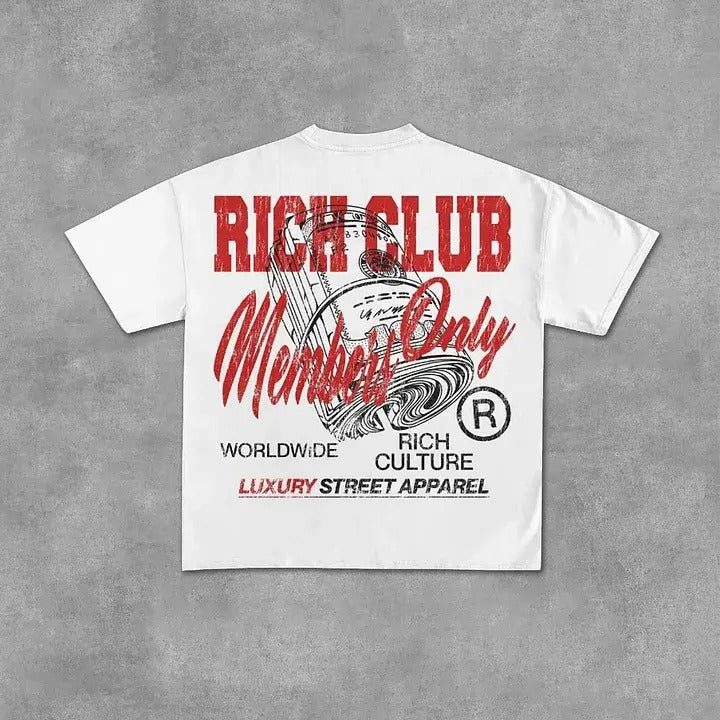 Vintage Rich Club Members Only Art Graphic Cotton T-Shirt Hoodie, Sweatshirt | HypeCrazeTee.com