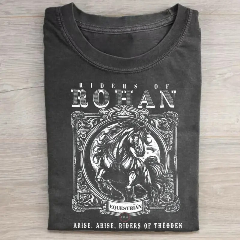 Vintage Riders of Rohan Graphic Tee - The Lord of the Rings Movie Shirt - Middle Earth Geek Gift for Men