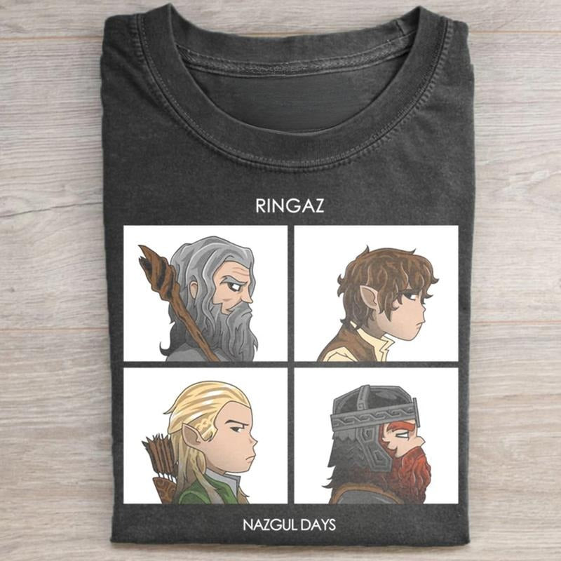 Vintage Ringaz Nazgul Days Lord Rings Movie Shirt Gandalf & Frodo Baggins Legolas & Gimli Fantasy Rings LotR Shirt Top Womenswear T-Shirts, Hoodie, Sweatshirt