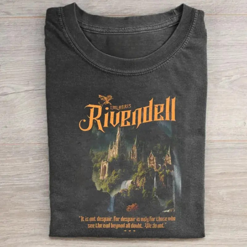 Vintage Rivendell Graphic Tee - The Lord of The Rings Movie Shirt - LOTR Shirt for Men