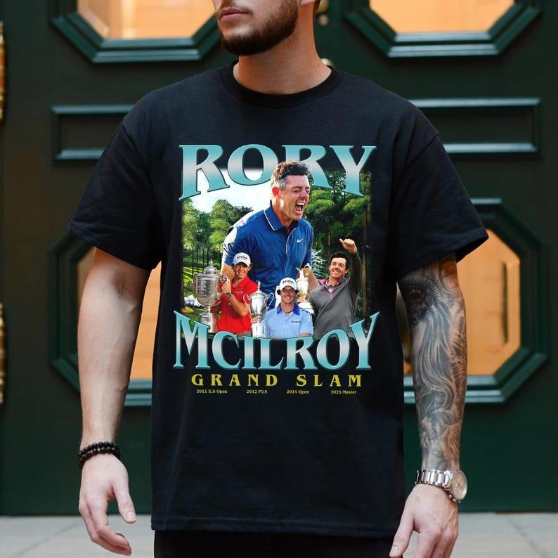 Vintage Rory Mcilroy Masters Tournament Golf 2025 Shirt, Augusta National Champions Tee Hoodie, Sweatshirt | HypeCrazeTee.com