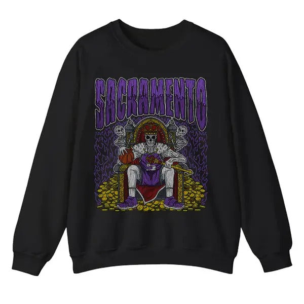 Vintage Sacramento Basketball Sweatshirt, Sacramento King Basketball Crewneck T-Shirts, Hoodie | HypeCrazeTee.com