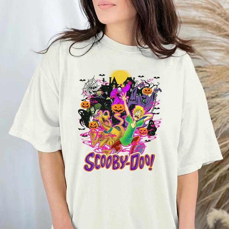 Vintage Scooby Hallooween 90s Scooby Cotton Full Colors Full Sizes Casual Fabric T-Shirts, Hoodie, Sweatshirt