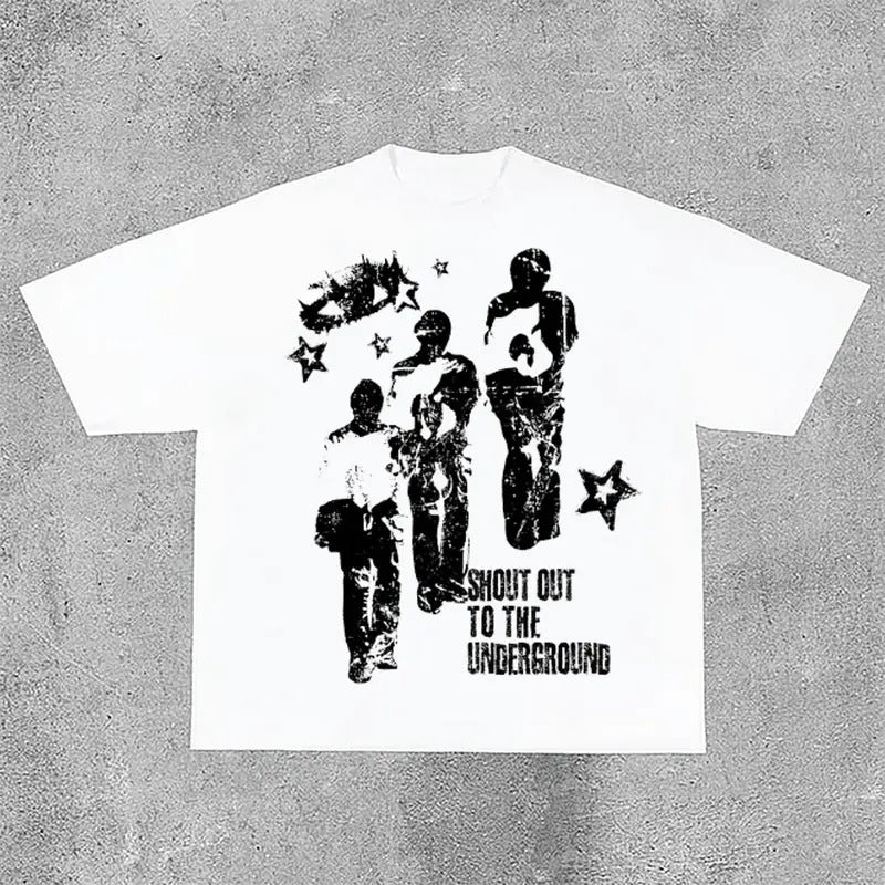 Vintage Street Portrait Graphic Print Cotton T-Shirtstyle{n002}2 T-Shirts, Hoodie, Sweatshirt | HypeCrazeTee.com