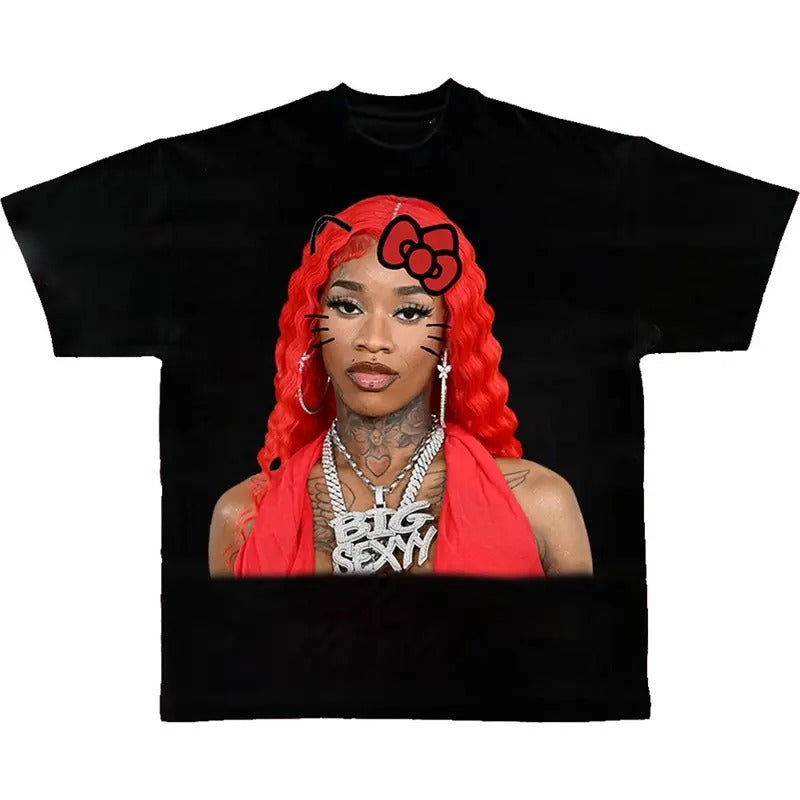Vintage Style Sexyy Kitty Rap Tee Bold Face Hip Hop Graphic T-shirt Hoodie, Sweatshirt | HypeCrazeTee.com